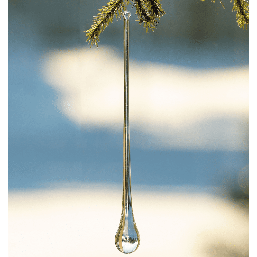 Sullivans Icicle Drop Glass Ornament 9.25"H Clear