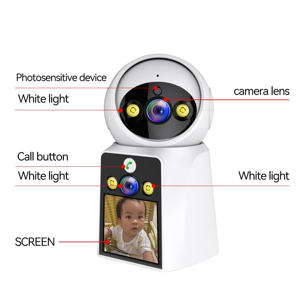 DIFANG Yoosee 4K Dual Screen Two Way Video Call WiFi baby monitor Camera, Auto Tracking, Color Night Vision