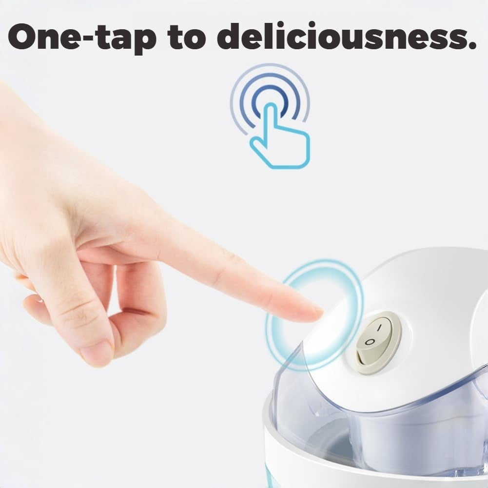 2026 New Small Home Mini Ice Cream Maker, Personal ice cream maker mini, DIY Makes Single Serving of Gelato, Frozen Yogurt with Pre-Freezer Bowl, Easy One-Touch Dessert Maker for Families