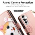 thumbnail image 6 of For Samsung Galaxy S26+ 5G Case Cat Pattern Buckle Zipper Wallet  5-card  Flip Wallet Leather With Card Holder Magnetic Closure Phone Cases Cover With Shoulder Strap and Wrist Strap,Pink, 6 of 12
