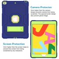 thumbnail image 3 of iPad 10.2 Case with PET Screen Protector, Kids Case For iPad 7th Generation with Pencil Holder, Heavy Duty Rugged Dropproof Shockproof Case Kickstand Protective Cover, Navy + Olivine, 3 of 6