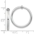 thumbnail image 3 of 925 Sterling Silver RH-plated 2.5x20mm Non-Pierced Hoop Earrings; for Adults and Teens; for Women and Men, 3 of 3