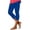 Blue, variant on Capri Leggings for Women Summer Casual Elastic High Waisted Hollow out Wave Hem Workout Yoga Cropped Capris Pants