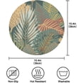 thumbnail image 3 of GZHJMY Tropical Palm Leaves Round Placemats, Durable Non-Slip Table Mat Heat and Stain Resistant Placemat for Kitchen Table Outdoor BBQ Activities, 4PCS, 3 of 6