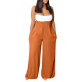 thumbnail image 1 of Mono elegante de lino con pierna ancha para mujer - Mono sexy - Conjunto formal de verano - Mezcla de algodón y lino - Versátil para fiestas/playa - Tallas S-XL, 1 of 5
