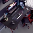 thumbnail image 2 of DESINO 55" Gaming Desk  with Cup Holder and Headphone Hook, Black Finish, 2 of 6