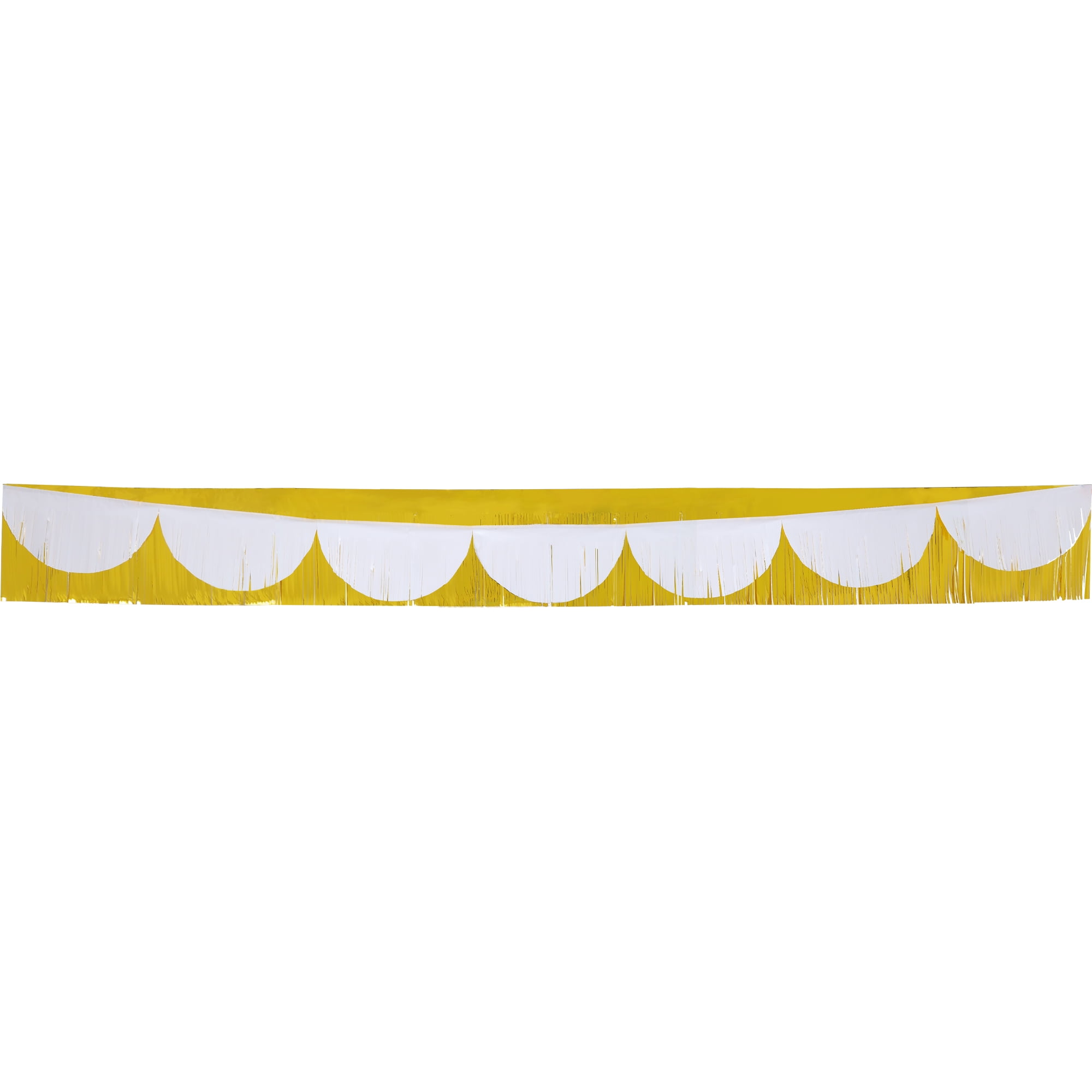 2 Count, Gold: 9.1 FT (2.8 M), White: 13.1 FT (4 M), Gold/White Foil Fringe, Banners, by Way To Celebrate