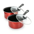 thumbnail image 5 of Gibson Everyday Cardinal 7 Piece Nonstick Steel Cookware Set in Red, 5 of 5