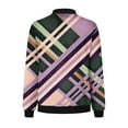 thumbnail image 5 of Women's Bomber Jacket Casual Printed Baseball Coat Long Sleeve Outerwear Windbreaker with Pockets Zip Up Cropped Sweatshirt (Pink S), 5 of 5