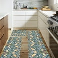 thumbnail image 6 of Boho Vintage Floral Kitchen Rugs Sets of 3,Non Slip Rubber Kitchen Mats for Floor Flower Bird Pattern Washable Kitchen Area Rugs Floor Carpet Runners for Hallway Laundry Room,Blue, 6 of 6