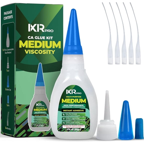 IXIRPRO Medium CA Glue, 1 Pack (1.75 oz), Cyanoacrylate Adhesive for Wood, Metal, Plastic and Crafts