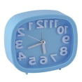 thumbnail image 4 of Unique Bargains Household Office Desktop Plastic Oval Silent Battery Powered Arabic Number Alarm Clock Blue, 4 of 5