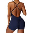 thumbnail image 2 of Jumpsuits for Women Tummy Control Backless One Piece Workout Jumpsuits Sleeveless V Back Scrunch Yoga Romper, 2 of 5