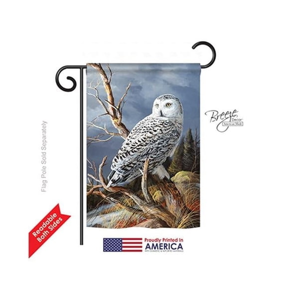 Breeze Decor 55051 Birds Superior Vantage Owl 2-Sided Impression Garden Flag - 13 x 18.5 in.
