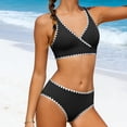 thumbnail image 2 of Cethrio Girls Bikini Swimsuits, High-waisted Two Piece Stretchy Summer Swimsuit Tops and Swimsuit Bottoms Black Size 11-13 T, 2 of 6