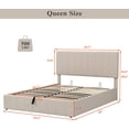thumbnail image 2 of Upholstered Queen beds Gas Lift Up Storage Platform Bed Frame with Tufted Headboard Wooden Slat Support and Under Bed Storage, 2 of 7