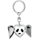 thumbnail image 1 of Cara de panda Llavero de alas de ángel en forma de corazón, 1 of 3