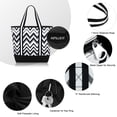 thumbnail image 4 of HAWEE Canvas Tote Bags for Women with Zipper and Compartments Large Capacity Multi Pocket for Travel Storage Purse, Wave, 4 of 7