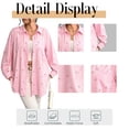 thumbnail image 5 of Cuteduck Women's Plus Size Bow Print Oversized Boyfriend Shirt Fall Spring Long Sleeve Turn-Down Collar Casual Button Down Blouse 1X-4X, 5 of 9