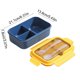thumbnail image 3 of Fiambrera Bento Aislante Adulto | Recipiente seguro para microondas y resistente a fugas – Plástico sin BPA, 1200 ml, multicolor, fácil de limpiar, 8,3"x5,4"x3,1", incluye cubiertos, 3 of 6