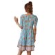 thumbnail image 5 of VISgogo Vestido de verano de manga corta para mujer, estampado de flores a la moda, cuello en V, cintura alta, vestido acampanado VISgogo  moda, 5 of 9