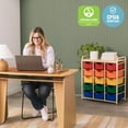 thumbnail image 6 of ECR4Kids Mobile Storage Organizer and 15 Removable Plastic Bins, Kids Furniture, Sand/Assorted, 6 of 9