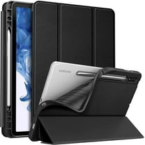 Fintie Slim Case for Samsung Galaxy Tab S8 (2022) /Galaxy Tab S7 (2020) 11 Inch SM-X700/X706/T870/T875/T876 Model with S Pen Holder, Soft TPU Back Cover Stand Auto Wake/Sleep, Black