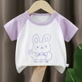 thumbnail image 2 of Zanarzt Toddler Boy Tee Shirts Baby Baby Boys Tees Short Sleeve T Shirt Crewneck and Toddler Top Organic Cotton Light Purple,6-12 Months, 2 of 3