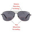 thumbnail image 3 of Men Half Rimless Bifocal Reading Glasses 1.00 Classic Gold Tortoiseshell Metal Readers Tinted Brown Sunglasses +1.00 Strength, 3 of 6