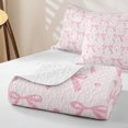 thumbnail image 4 of Erosebridal Girls Pink Bowknot Twin Quilt Set For Kids,Dreamy Princess Themed Twin Coverlet Set,2-Piece, 4 of 7