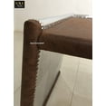 thumbnail image 4 of Brancaster Desk, Distress Chocolate Top Grain Leather & Aluminum Table Aviator Furniture Home and Office Decor (62 in Ches), 4 of 5