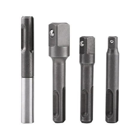 

4Pcs Set Sds Plus Shank Socket Adaptor Squares Drill Bit Holder Extension Rod