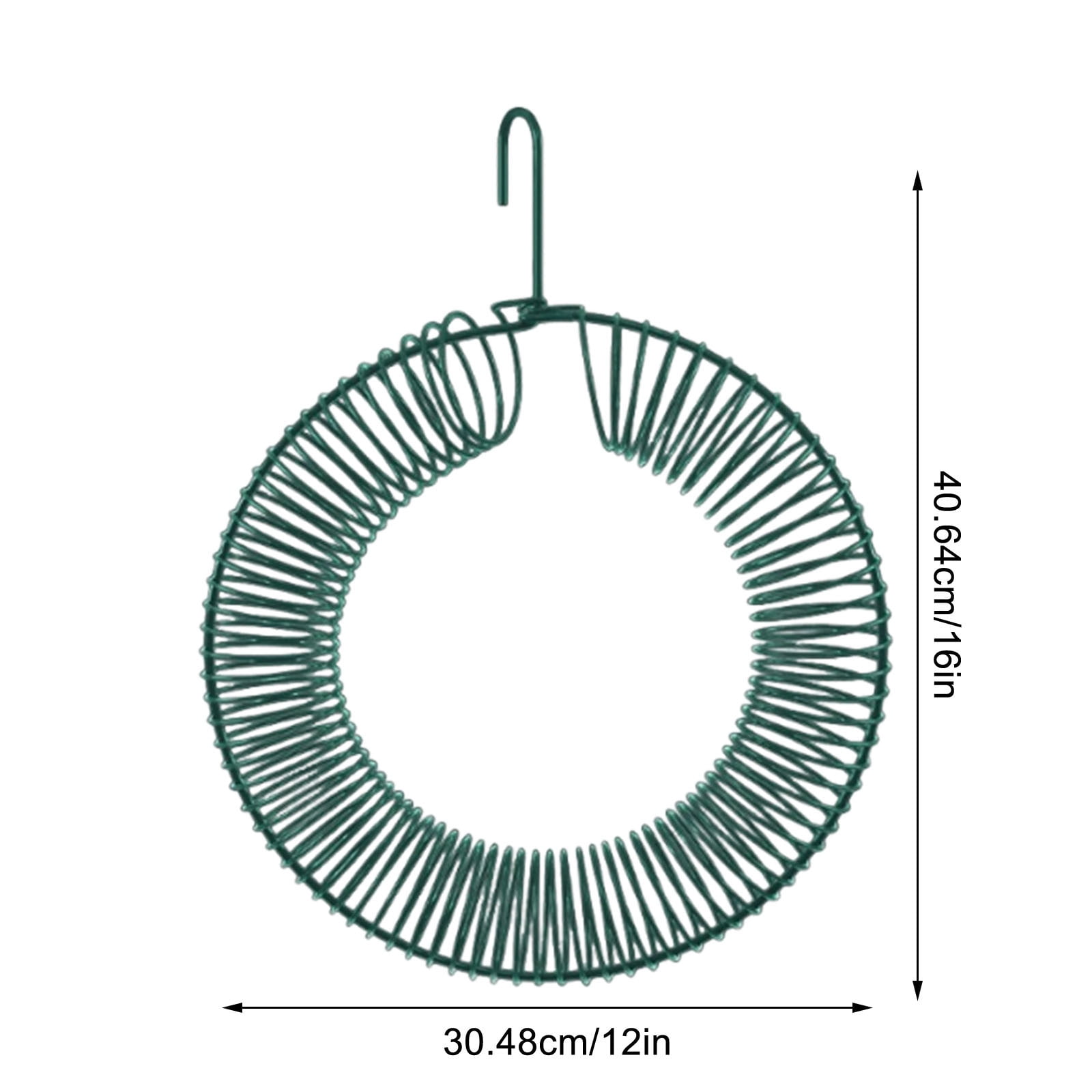 Peanut Bird Feeder, Hanging Wreath Round Metal Whole Wild Bird Feeder with Hanging Hook for Outdoor Birds and Squirrels Feeding （B）