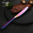 thumbnail image 2 of Emlimny Rainbow Flatware Cutlery Silverware Set 5 Pieces, Stainless Steel Colorful Utensils, Include Knife/Fork/Spoon, Reusable, Mirror Polished, Dishwasher Safe, 2 of 6