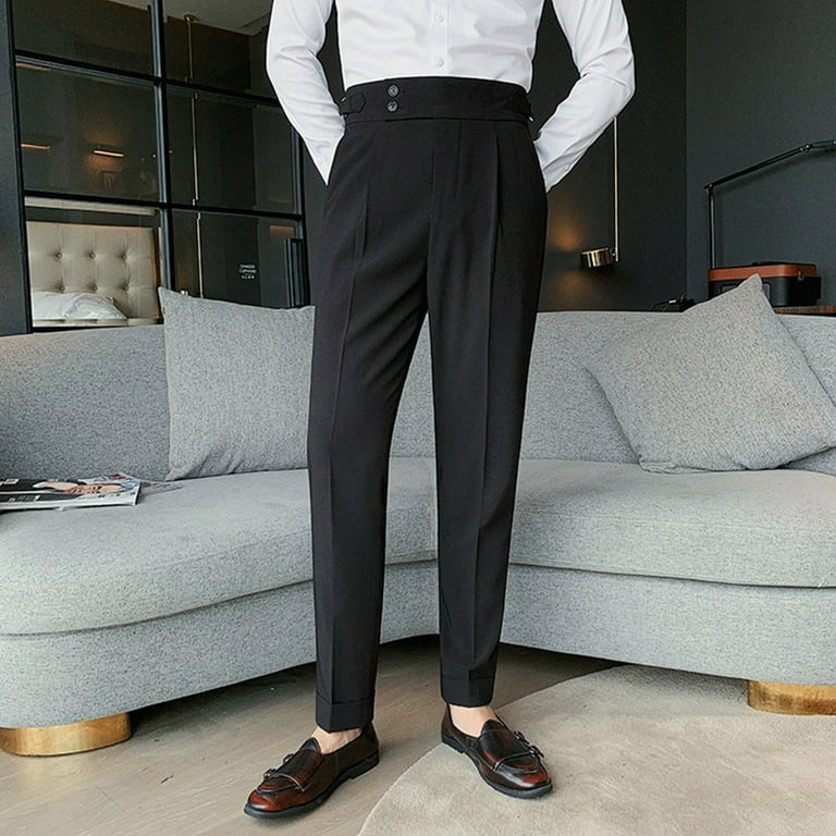 Toimothcn Mens Dress Pants Casual Solid Color Suit Pants Loose Fit Wide Leg  Business Trousers Comfy Men's Work Wear - Walmart.com