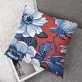 thumbnail image 7 of Thibaut Honshu red and blue Chinese style flower decoration pillowcase cushion cover, retro farmhouse characteristic pillow, modern home decoration throw pillow 1 set of 2, various sizes, 7 of 7