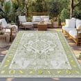 thumbnail image 2 of Sage Green Outdoor Rug 5x8 Ft - Reversible Patio Rug Outdoor Camping Rugs, Boho Retro Decorative Abstract Floral Ethnic Indoor Outdoor Area Rugs, Non-Slip Outdoor Carpet Runner for Deck/Porch, 2 of 8