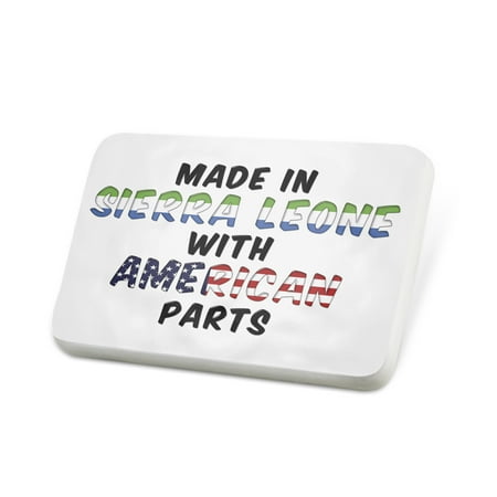 Porcelein Pin American Parts but Made in Sierra Leone Lapel Badge – NEONBLOND