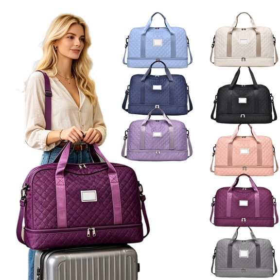 FastXmas Gym Bag with Separate Compartment for For Dry And Wet Items, Large Capacity Sports Duffle Bag for Men Women, Workout & Travel Bag(19.7x9.8x11.8 Inch,Wine)