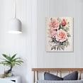 thumbnail image 3 of JRXY  Watercolor Pink Roses Wall Art Canvas Prints Decorative Love Poster Aesthetic Flower Picture Decor Painting Art for Home Room Livingroom Bedroom  12x16 in, 3 of 4
