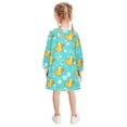 thumbnail image 3 of long-sleeved dress Rubber Duck Bubbles Pattern A-line dress with ribbed cuffs Soft and comfortable, 3 of 6