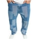 thumbnail image 2 of Pantalones vaqueros largos para hombre, informales, de pierna recta, con bolsillos, cremallera y botones, con parches, 2 of 7
