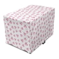 thumbnail image 1 of Owl Print Dog Crate Cover, Illustration of and Feminine Birdies Randomly Arranged, Easy to Use Pet Kennel Cover Small Dogs Puppies Kittens, 7 Sizes, Marigold Pale Pink, by Ambesonne, 1 of 6