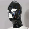 thumbnail image 4 of Doomiva Latex Full Cover Masks, Open Eyes and Mouth Hood Mask Headgear Black L, 4 of 8
