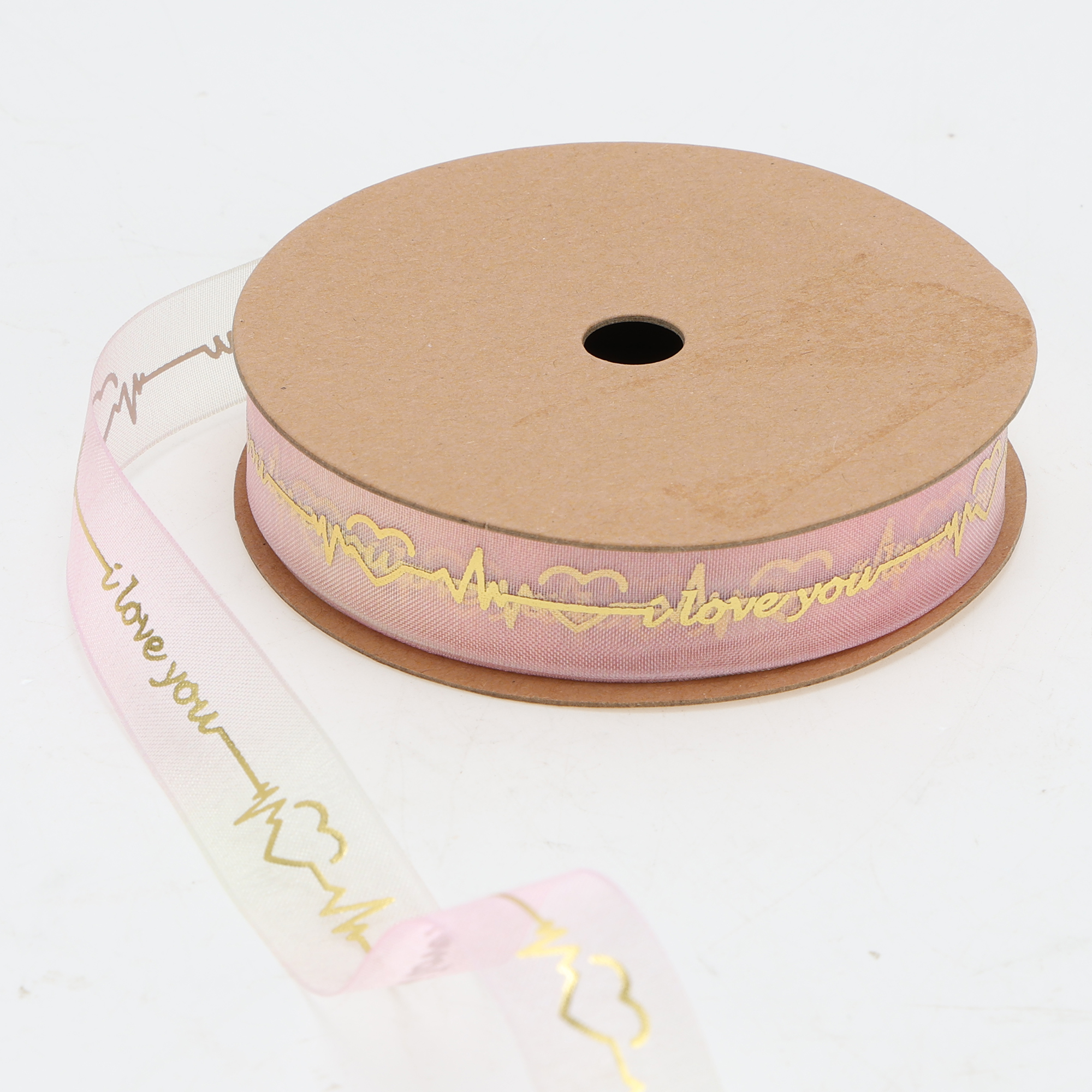Unique Bargains Vibrant Reusable Gift Ribbon 0.63"x29.53' 1Pc [Heartbeat]