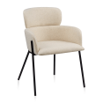 thumbnail image 1 of Bouclair Taupe Fabric and Metal Dining Chair, 1 of 10