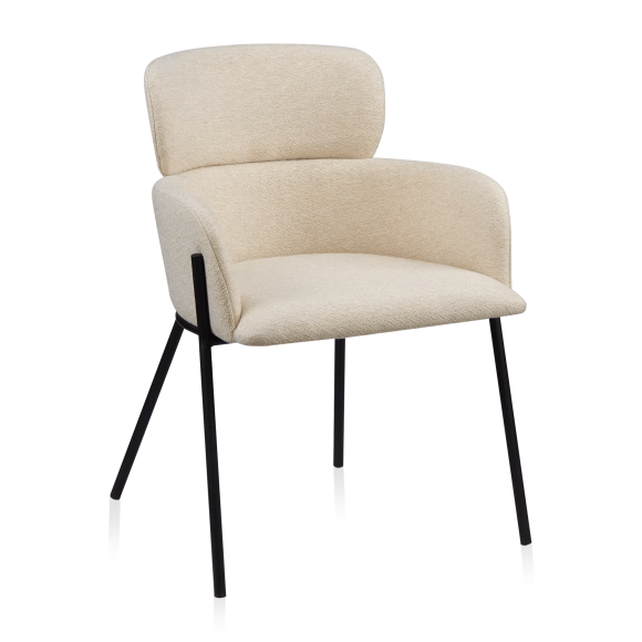 Bouclair Taupe Fabric and Metal Dining Chair
