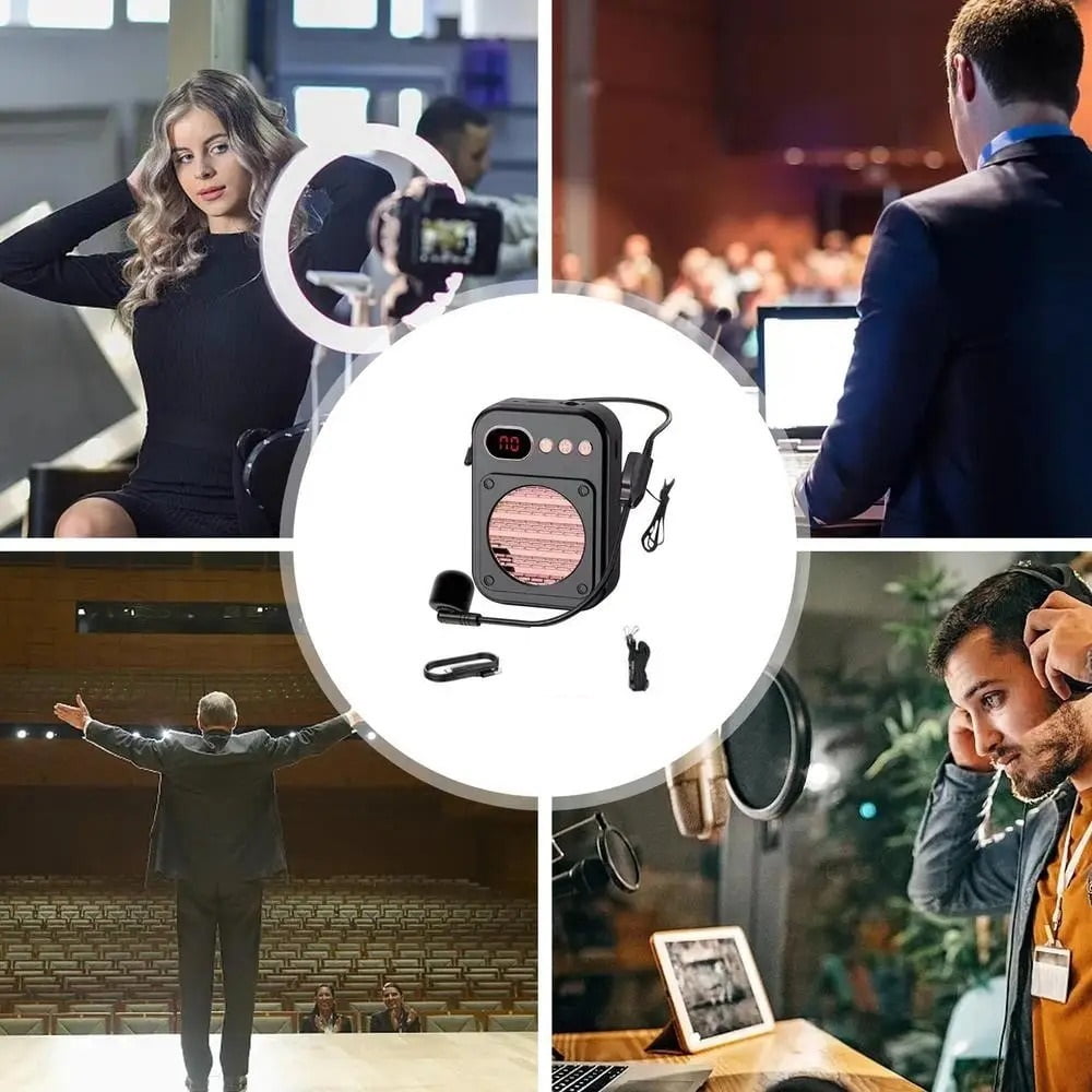 Portable Wireless Voice Amplifier Megaphone Mini Speaker With Microphone Rechargeable Loudspeaker ,Crystal-Clear Sound
