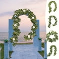 thumbnail image 1 of SSZMDLB 2Pcs Artificial Vine, Artificial Rattan, Simulation Green Leaves Decorative Vine for Home, Style Wreath and Garland Base, Lifelike Foliage Rattan for Wall, Mantel, Table Centerpiece, 1 of 9