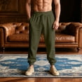 thumbnail image 4 of Aezemi Men Loose Fit Jogger Pants Drawstring Workout Pull on Elastic Waist Casual Workout Pants with Pockets Outdoor Summer Spring Sports Comfy Baggy Trousers M, 4 of 6